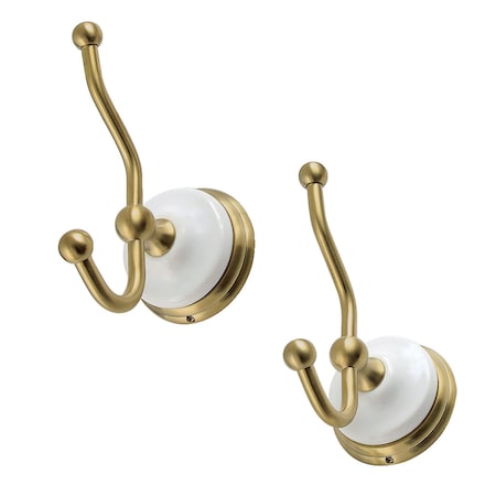 Kingston Brass 2Piece Robe Hook, Brushed Brass BAK1117BB